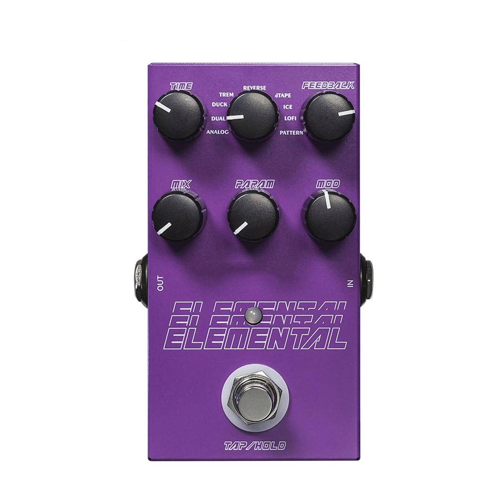 Digital Delay Pedal with 9 Effects Knob Control Guitar Pedal 6.35mm Input Output Metal Case DC9V Type C Power Supply