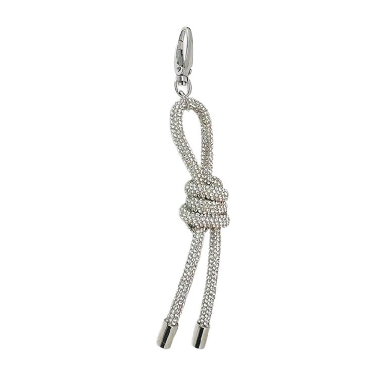 Rhineston Bowknot Keyring Keychain Pendant Charm Backpack Ornament Fashionable Handmade Jewelry for Women Ladies