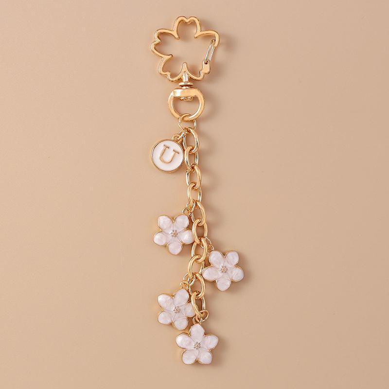 Fashion Colorful Flower Keychain for Car Key Women Men Handbag Pendant Key Rings Accessories DIY Jewelry Gifts