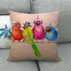 Watercolor Bird Parrot Flower Oil Painting Digital Printing Short Plush Pillow Covers For Sofa Office Cushion Cover Home Goods
