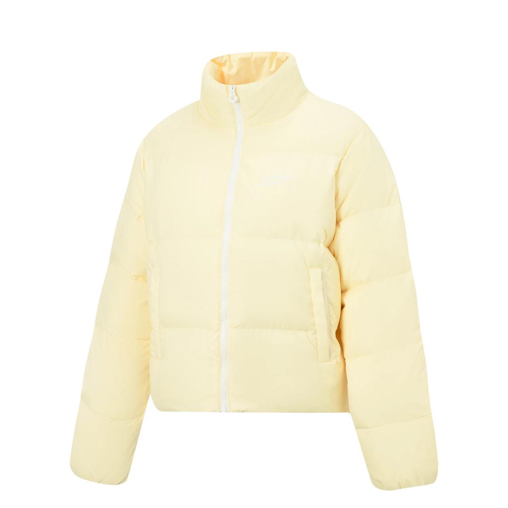 LiNing Sports Trend Series Stand Collar Zipper Solid Color Warm Down Jacket Women Jacket AYMV236-4