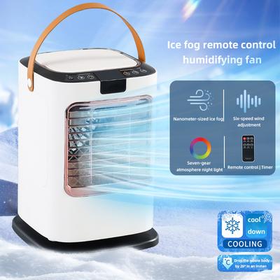 2025 Ventilador Pequeno de Refrigeração e Umidificação Mini Ventilador Elétrico Portátil de Resfriamento Ventilador de Mesa com Íons Negativos de 2ª Geração
