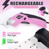 Electric Scissors USB Rechargeable 2000mAh Pink 11000 RPM with 2 Alloy Steel Blades for Fabric Leather Cardboard