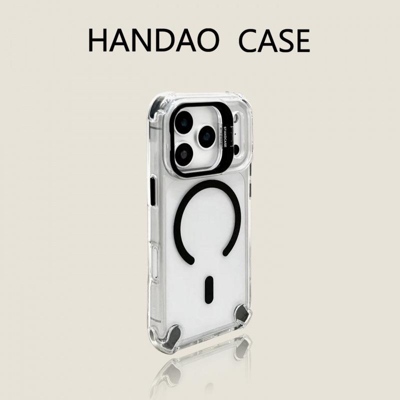 

iPhone 17 Pro Max Magnetic Lens Holder Case with Drop-Proof Corners & Apple 16 Lens Film iPhone 13