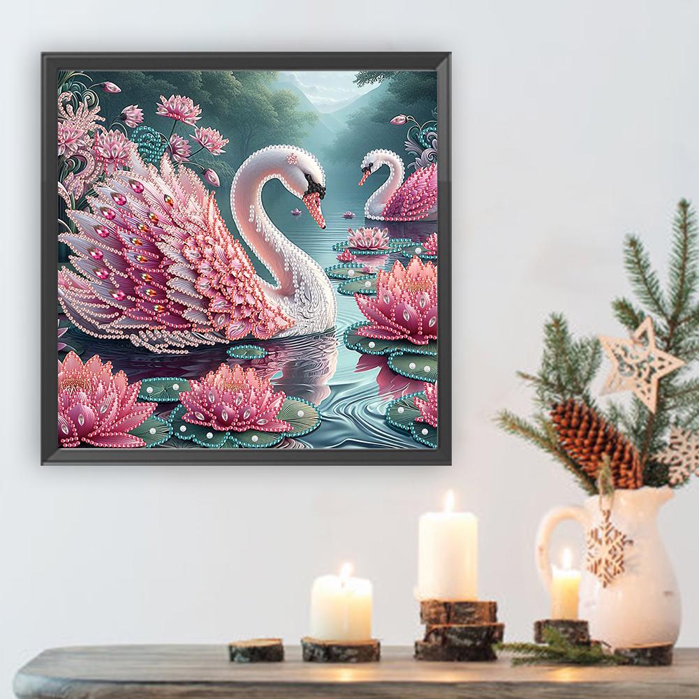 5D DIY Partial Special Shaped Drill Diamond Painting Kit Swan Home Decoration