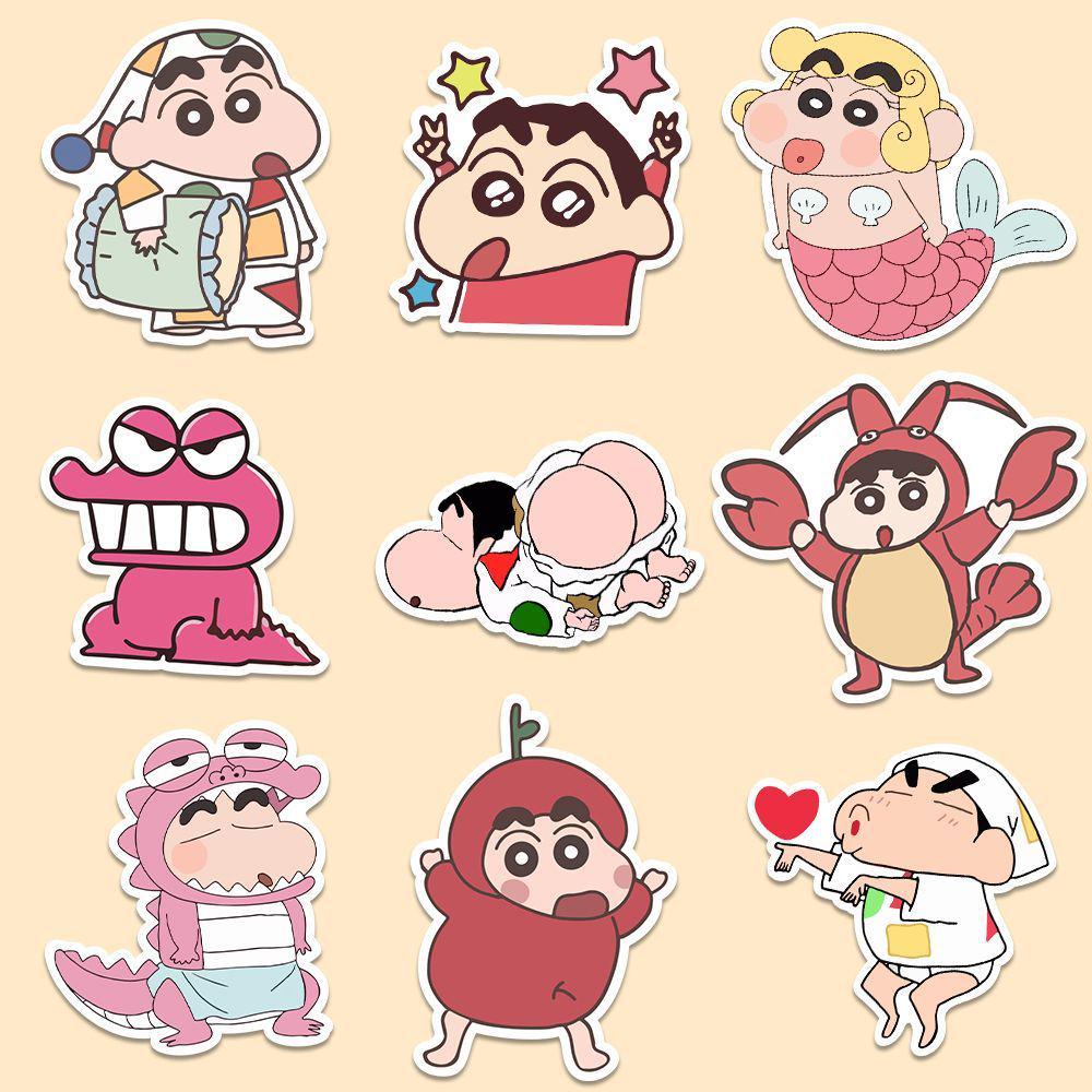 300 Cartoon Shin-chan Stickers: Cute, Waterproof Japanese Anime Collection Featuring Shinnosuke Nohara - Hot Seller.