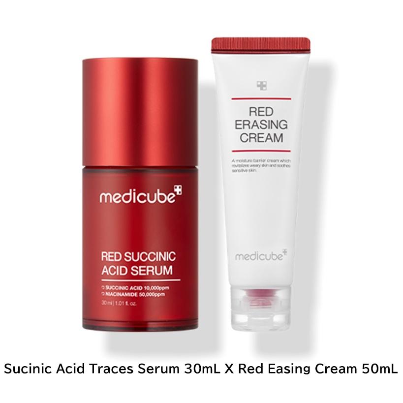 MEDICUBE Red Mark Erasing Set Succinic Acid Dark Spot Serum 30mL + Red Erasing Cream 50mL / 100mL