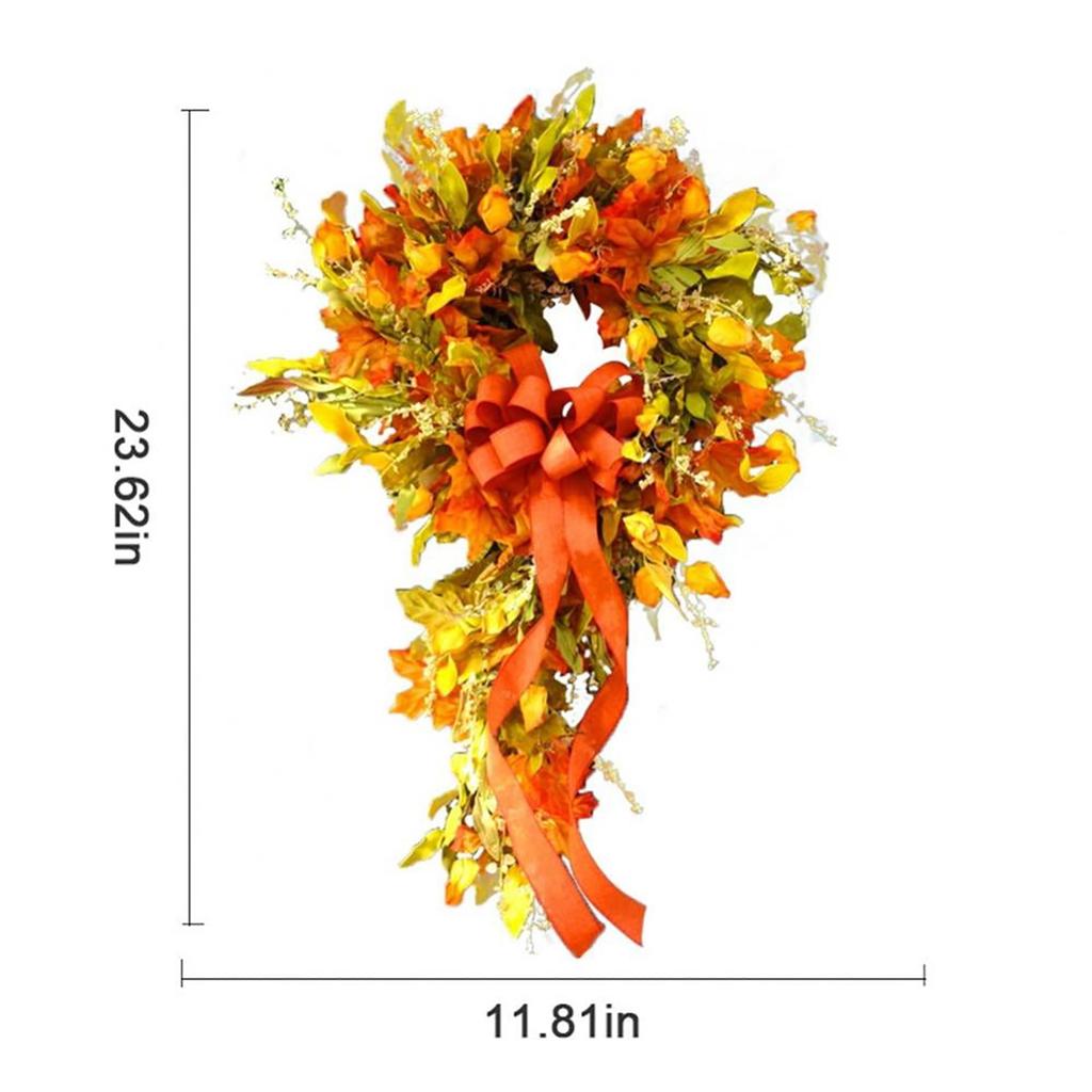 Fall Wreaths For Front Door Outside Garland Autumn Scene Decor Farmhouse Wreath Ornaments Home Patio Thanksgiving Decorations