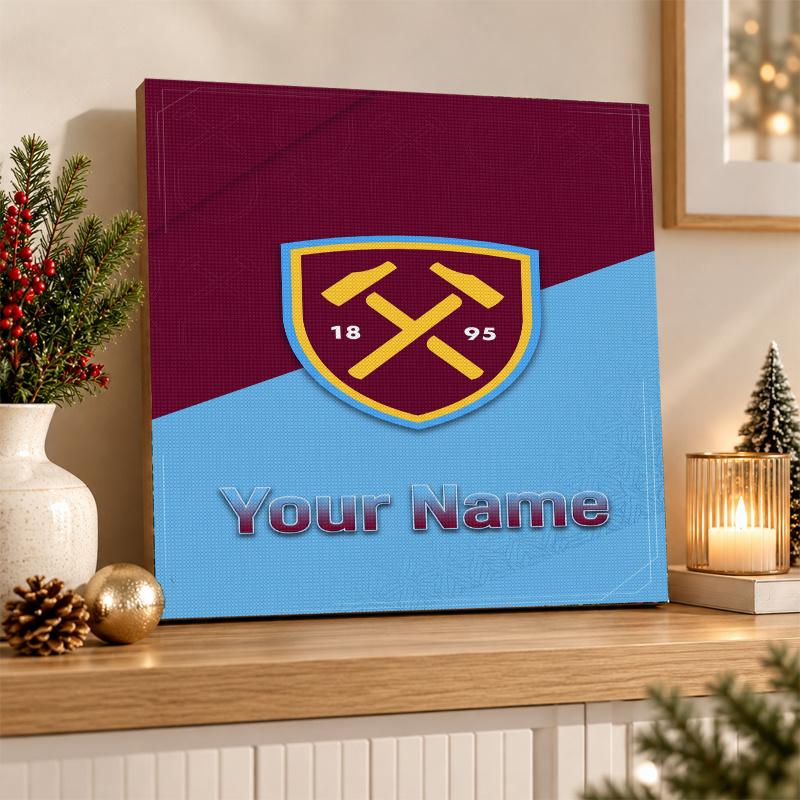 West Ham United FC Benutzerdefinierter Name Text 5D Diamantmalerei Set DIY Vollbohrer Diamantkunst Dekoration