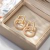 European Retro Light Luxury Zircon Hoop Earrings - Simple, Elegant Hong Kong Style Design