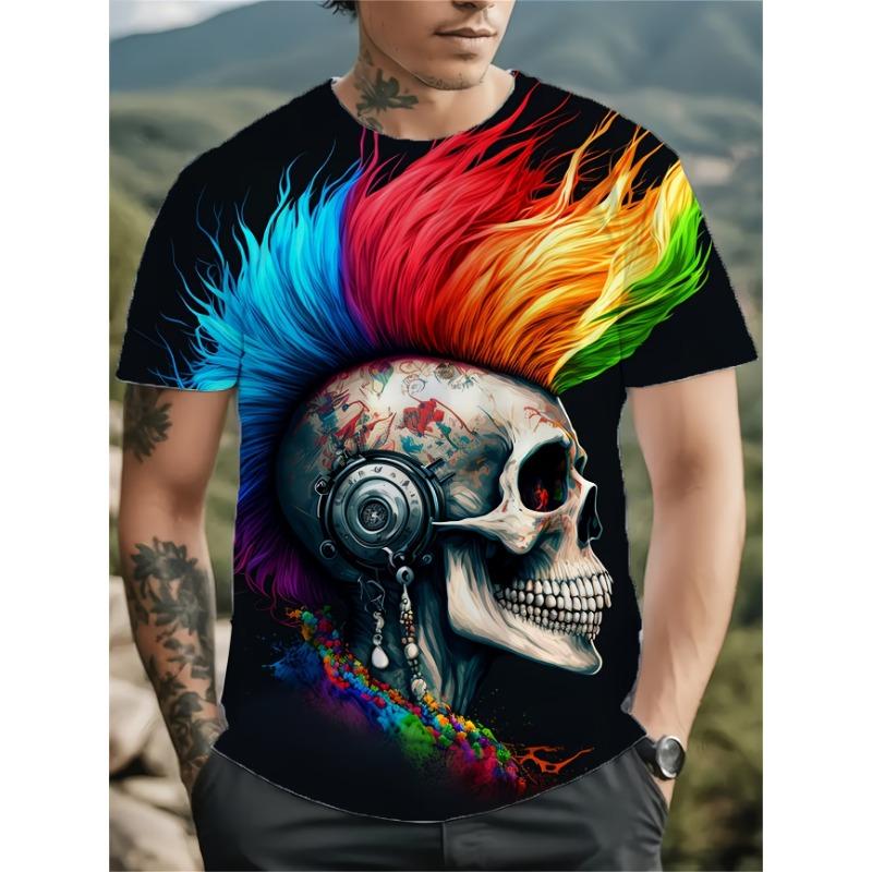 Funny Coffee Chicken T-shirt Men 3D Cartoon Rooster Print Short Sleeve Casual Summer