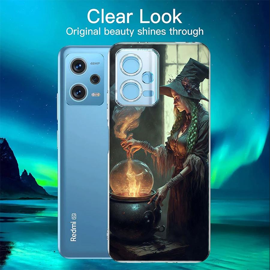 Witch Magic Phone Case For Redmi Note 13 5G 14 Pro Plus Redmi 12 12C 13C 14C 10 10A 10C 9 9C 9T 9A 8 8A K70 Pro TPU Clear Cover