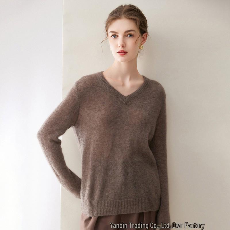 Damen Kaschmirpullover mit V-Ausschnitt - Einfaches & Vielseitiges Basic-Oberteil