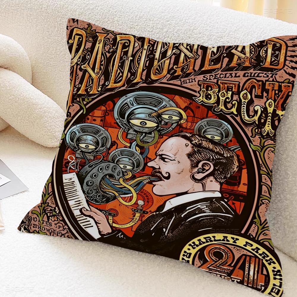 R-Rock Band Radio-head Music Pillow Cushion Cover Pillowcase Living Room Sofa Home Decor Customized
