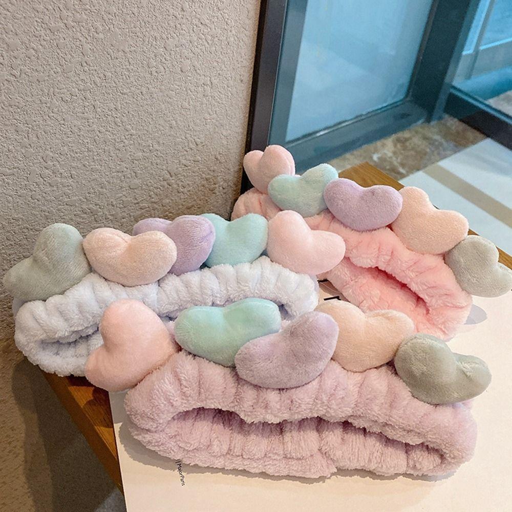 Non-Slip Cartoon Plush Headband Wash Face Hair Band Women Hair Accessories Elastic Hair Turban