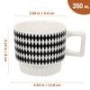 Nordic Style Ceramic Coffee Mug Large Tea Cup with Comfortable Handle Ideal for Latte Cappuccino Hot Chocolate Gift for Family