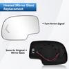TOP-MAX Driver Side Mirror Glass Replacement For 2003-2006 Chevy Silverado GMC Sierra Tahoe Yukon Suburban Avalanche Cadillac Escalade, Heated