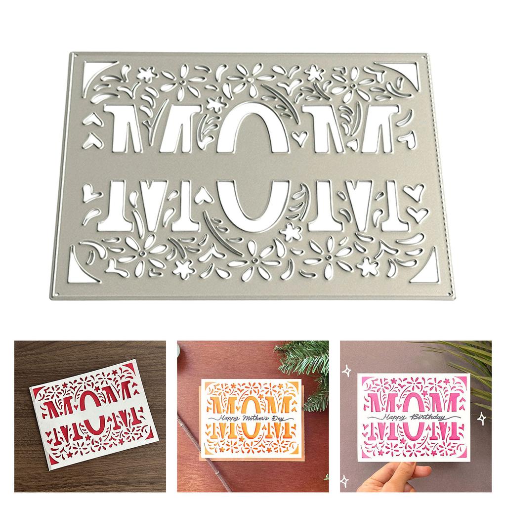 Mom Flower Cutting Dies Metal Die Cuts Embossing Templates Cuts Stencils for Scrapbooking Journal Card Decoration