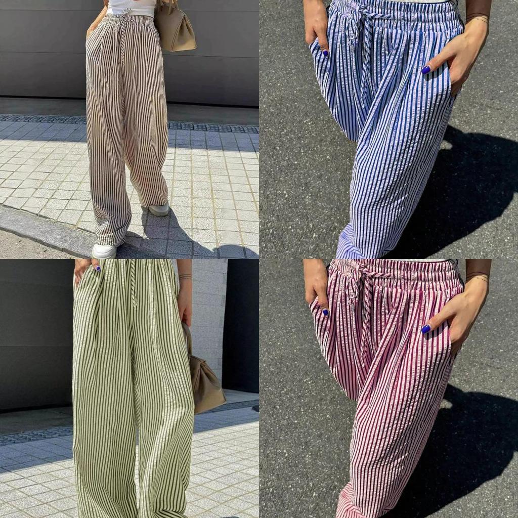 Striped Casual Long Pants - 2025 European & American Women's Fashion