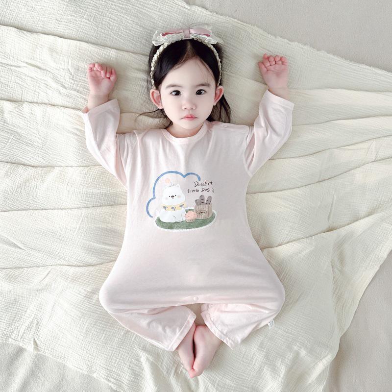 

Бесшовный хлопковый боди для младенца: Дышащие весенне-летние пижамы и комбинезоны 59 cm