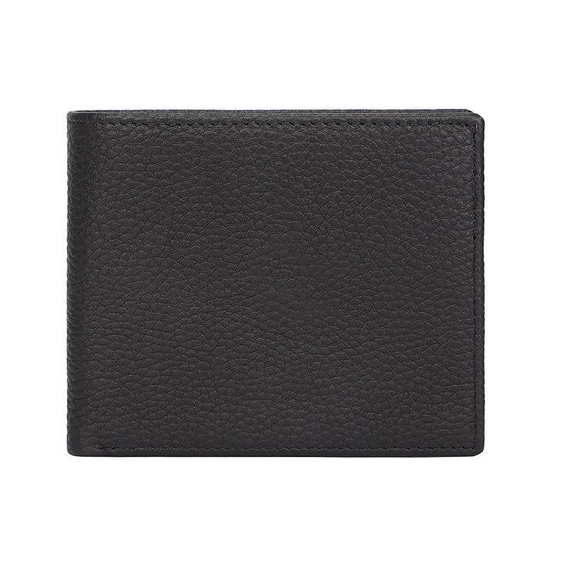 

Мужской кожаный кошелек Jiamida Retro - отделение для карт, монет, зажим для долларов чёрный