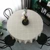Modern Simple Polyester Jacquard Plaid Cover Towel Round Fringed Tablecloth Coffee Table Tablecloth Dining Table Cloth Round Table