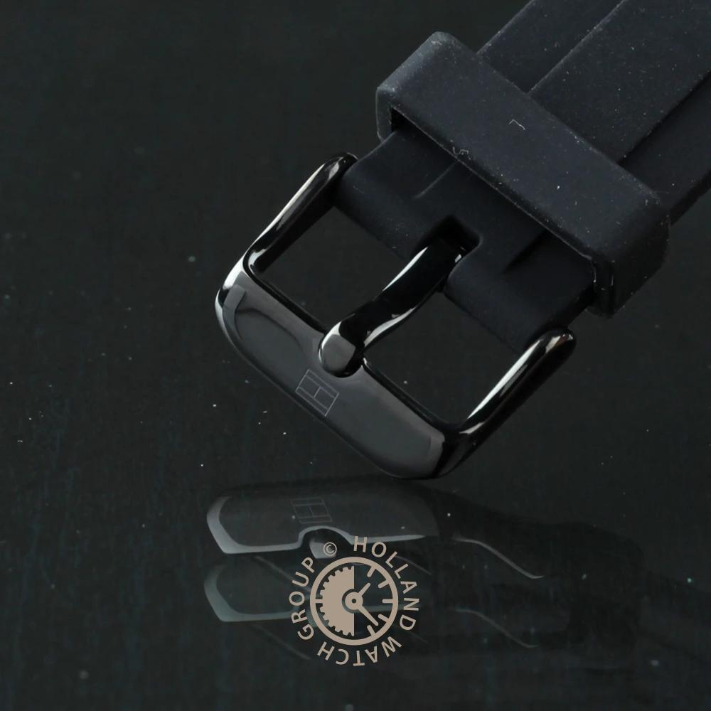 Tommy Hilfiger Decker Black Dial Black Silicone/Rubber Gents Quartz Watch 1791352