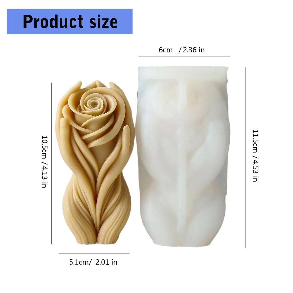 Hand Blumenform Silikon Kerzenformen Floral Seifenformen für Seife Kerze Süßigkeiten Schokolade Formen Kuchenformen Fondantformen