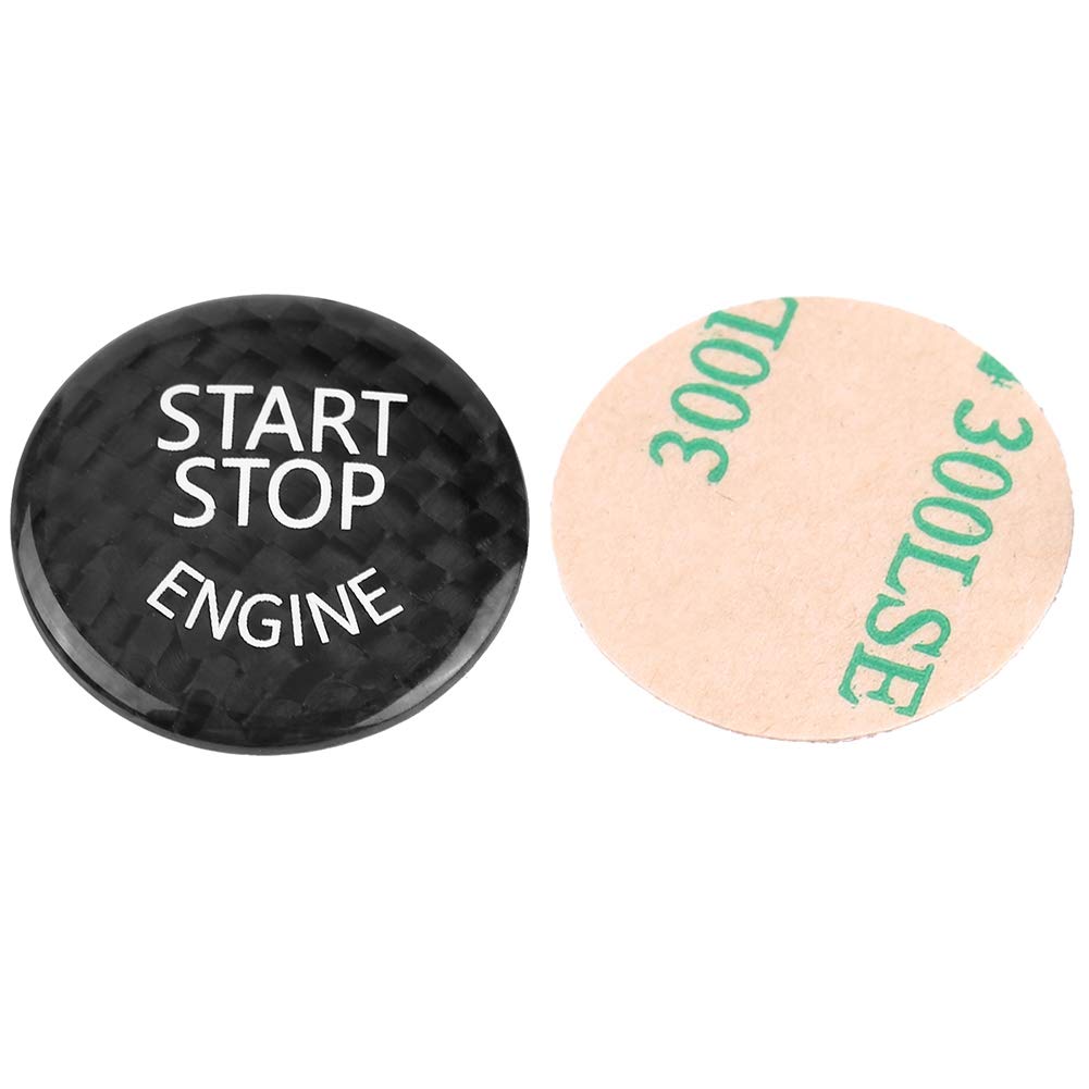 Car Engine Start Stop Button Switch Cover Trim Black Carbon Fiber Ignition Key Ring Sticker Fit for 3 Series E90 E91 E92 E93 E60 E83 E84 X5 X6 E70