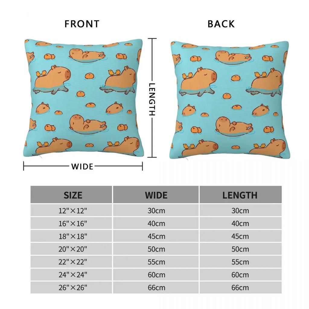 Capybara Pattern Swimming With Oranges Pillowcase Soft Cushion Cover Gift Throw Pillow Case Cover Bedroom Zippered