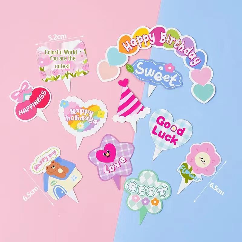 Sushi Cartoon Cupcake Toppers - Cute Mini Dessert Cards for Children's Day & Birthday Decorations