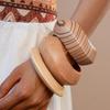 DIEZI Einfache Hip Hop Khaki Braun Holz Breite Armreifen Mode Runde Geometrische Armreifen Für Frauen Armband Männer Schmuck