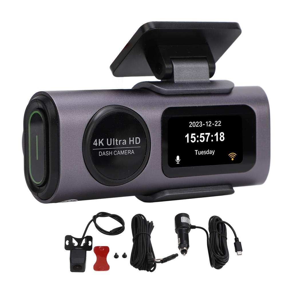 Front Rear Dash Cam 4K and 1080P 1.47 Inch Screen HD WiFi Car Dual Dash Camera Recorder
