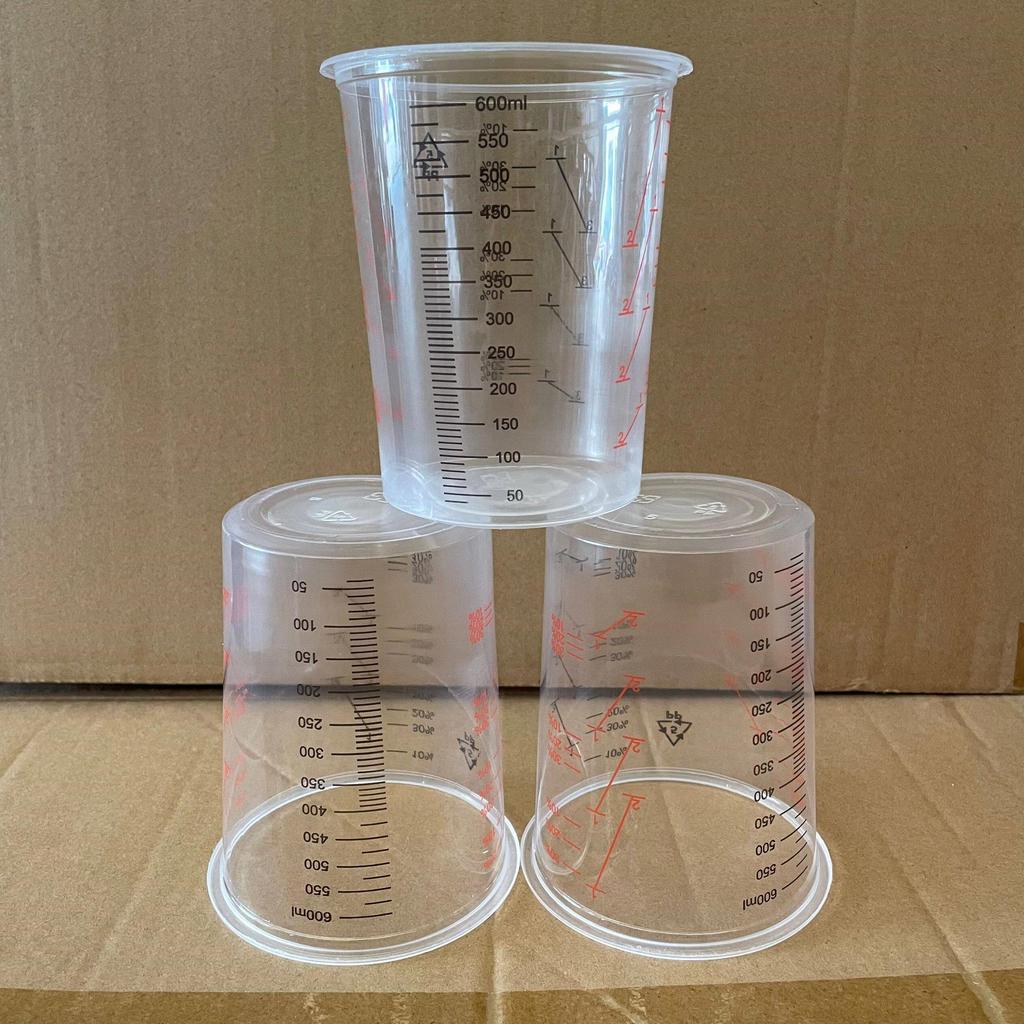 Disposable Transparent Plastic Measuring Cup - Paint Ratio Mixing Cup