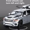 1:32 RAM Mammoth Pickup Model Alloy Diecast Cars Toys Front Wheel Steering Doors Opened Sound Light Pull Back Collecting Hobbies