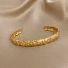 Vintage Sun Star Moon Smooth Cuff Bracelet for Women Chic Gold Plated Stainless Steel Wrist Bangle Bracelets Ethnic Jewelry