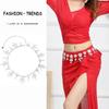 Metallische Kettengürtel für Damen mit Quasten und Strasssteinen Sommer Modeaccessoire