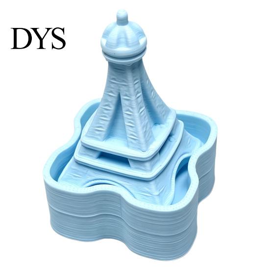 Anxiety Relief Gadgets Iron Tower Shape Clicker, Stress Desktop Ornament, 3D Macaron Colored Ornaments Printed Portable Fidget Toy, for Office