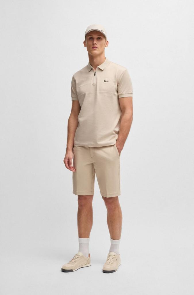 Suede Detail Mixed Material Sneakers for Size Beige [BOSS] Lace-Up Men, 43,