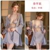 Women's Satin Lace Sheer Padded Slim Backless Cami Sleep Dress with Robe Lounge Set