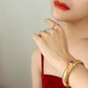 Elegant Gold-Plated Zircon Elastic Bangle: Korean-European Style Women's Jewelry