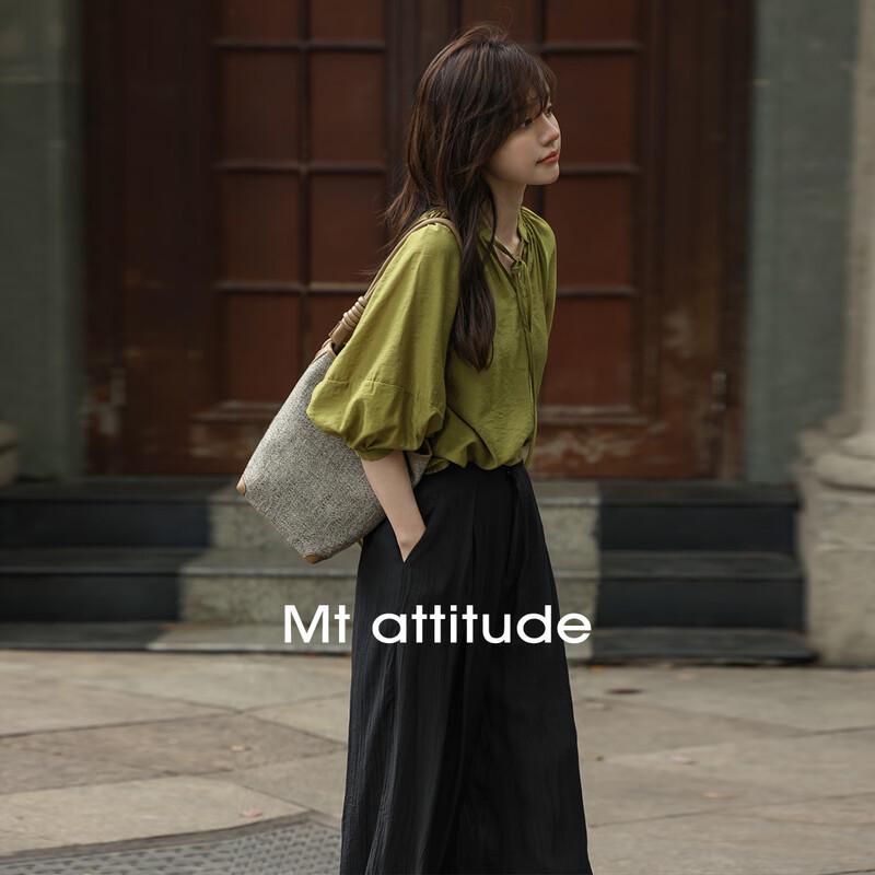 Women s Korean Style Loose-Fit Tie-Neck Summer Blouse L