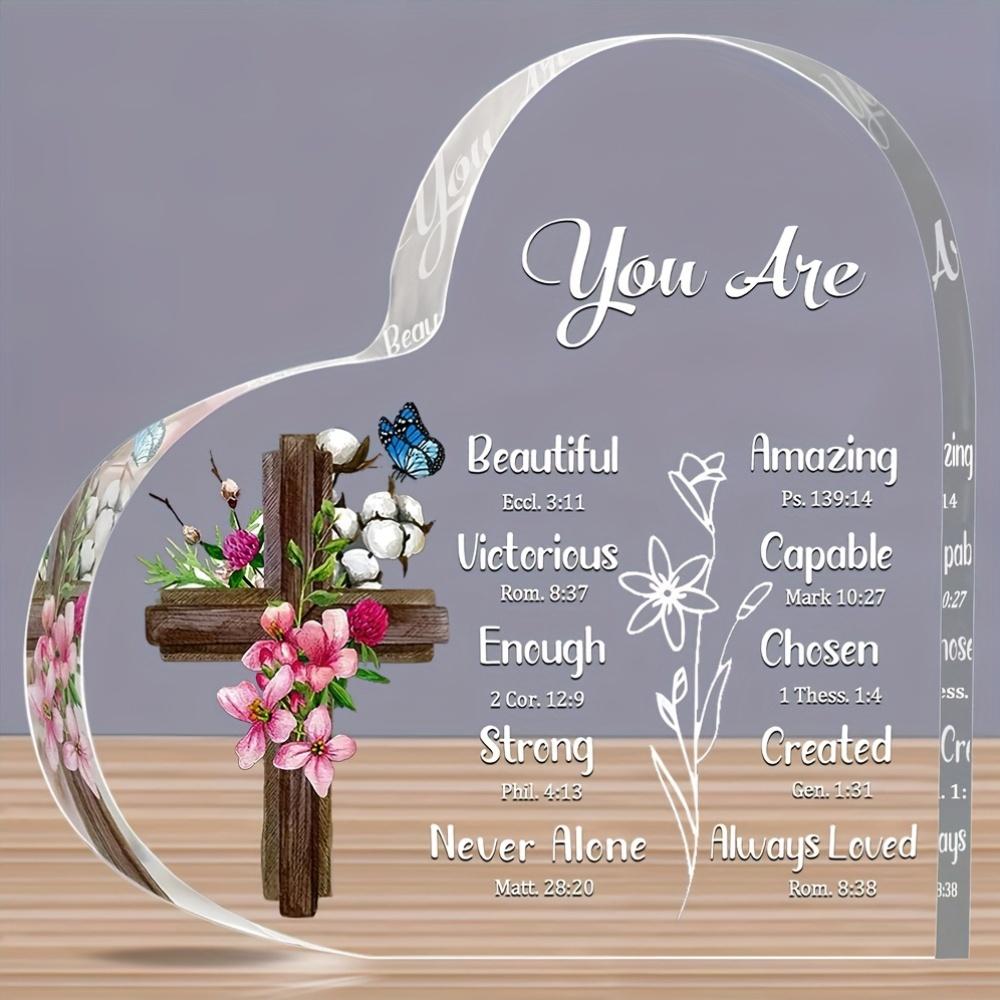 2D Flat Acrylic Christian Women's Decoration, Indoor and Outdoor Decoration - No Battery/electricity Required, Free Day Decoration, Shop D