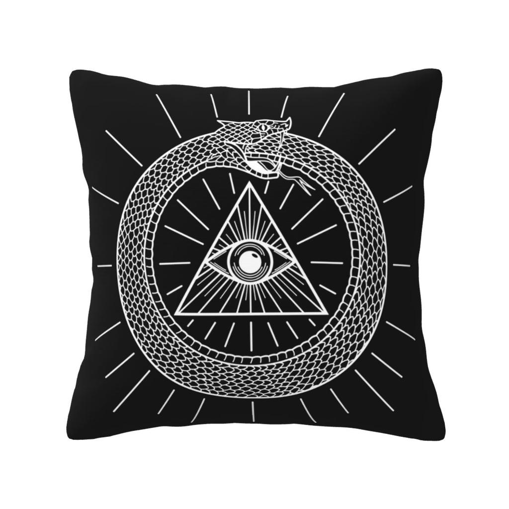 All-seeing Eye Soteric Of Ouroboros Snake Square Pillowcase Pillow Cover Cushion Zip Decorative Throw Pillow for Home Bedroom