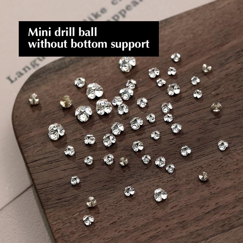 10Pz Brillanti Mini 2mm-6mm Bianchi Trasparenti Traslucidi Diamanti Pelo Nail Art Strass Decorazioni Gioielli Manicure Ornamenti