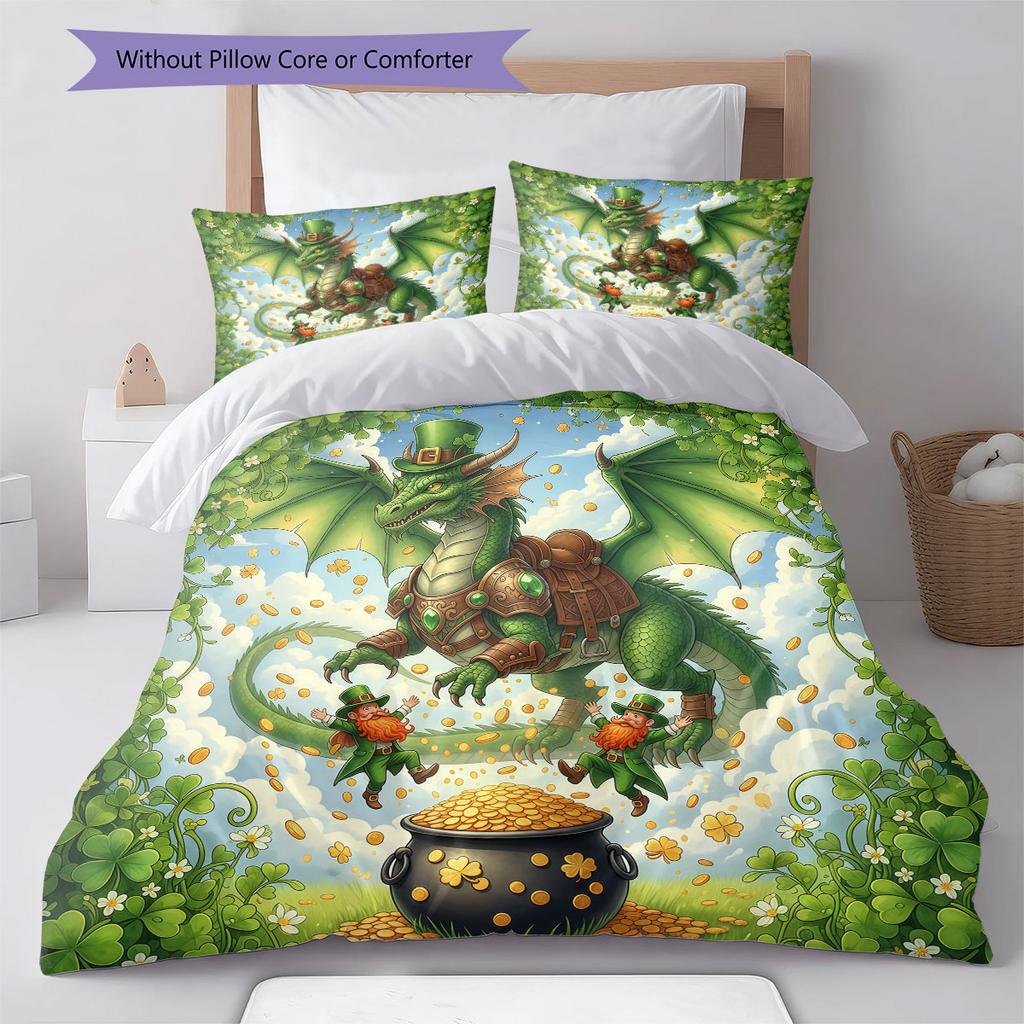Greenorg Anisms Pattern Bedding Quilt Set Quilt Cover Pillowcase Home Decoration Birthday Gift (1 * Duvet Cover + 2 * Pillowcase, Without Core)
