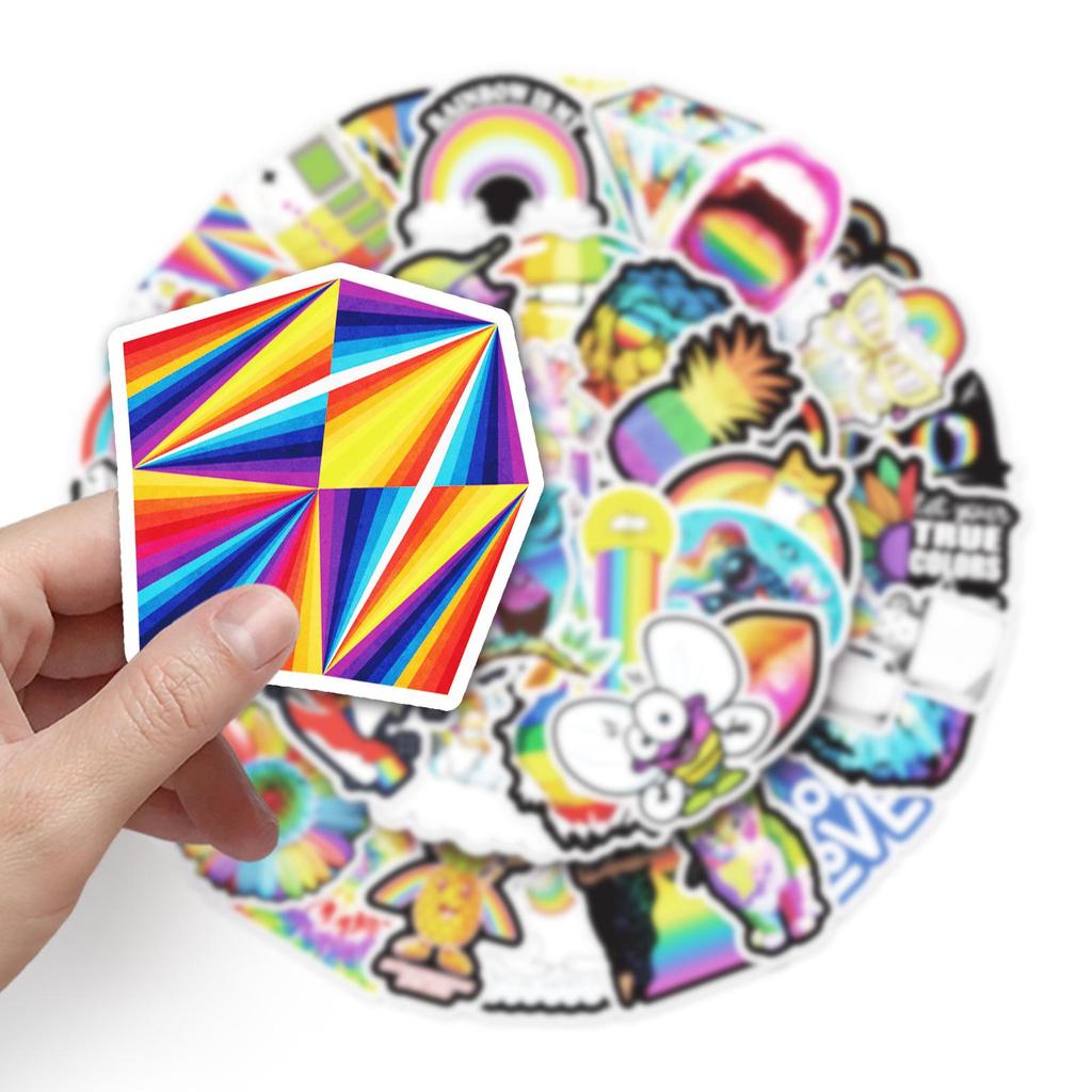 Cartoon Colored Waterproof Graffiti Stickers - 50 Sheets for Luggage, Laptop, and Car