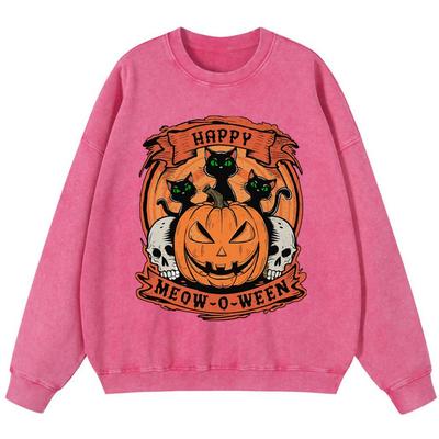 Szczęśliwy Miau O Ween Dziewczyna Bluza z bawełny vintage pranej Koreańska wysoka jakość Pulower Street Cienki styl Bluza z kapturem