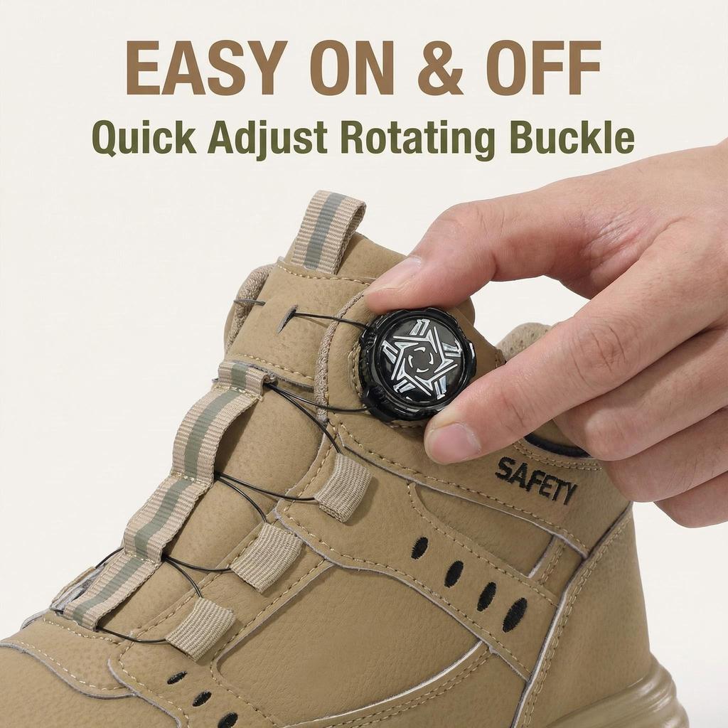 Fashion Steel Toe Safety Shoes Men Shoes Anti Smash Anti-puncture Work Shoes Men Functional Shoes Indestructible Mining Boots