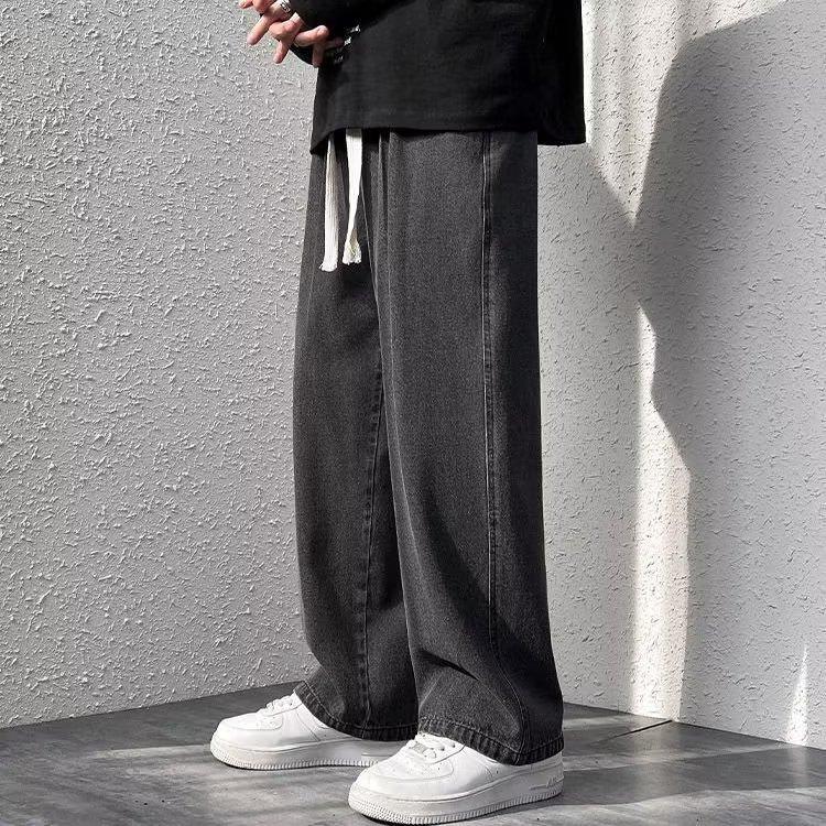 JYL Мужские джинсы Летние Тонкие Стиранные Американские Прямые Свободные Деним XL